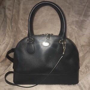 Coach Cora Dome in black pebbled leather